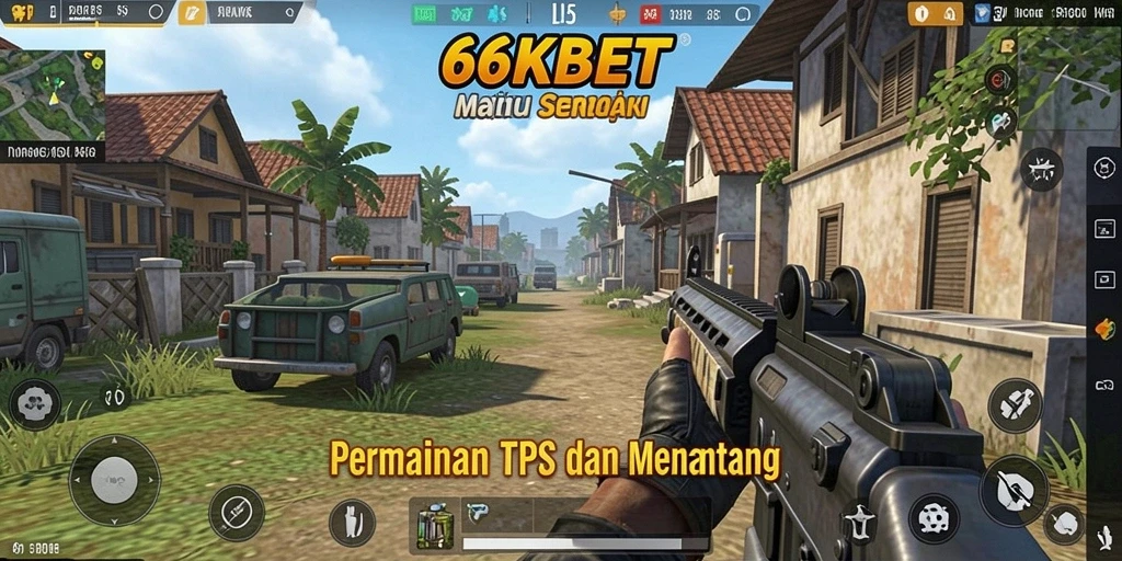 Tampilan utama gameplay 66KBET yang mendebarkan dan penuh aksi.