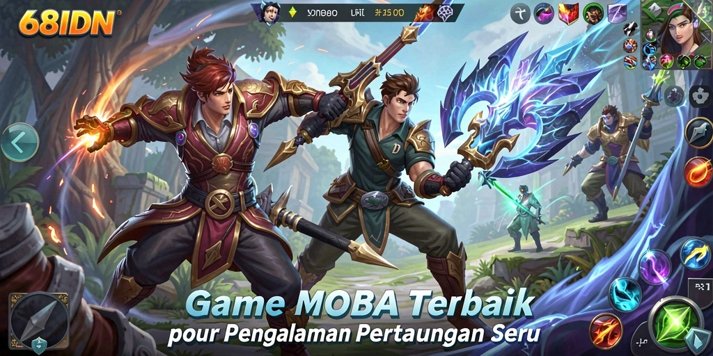 Screenshot gameplay seru dari 68IDN dengan pertarungan tim.