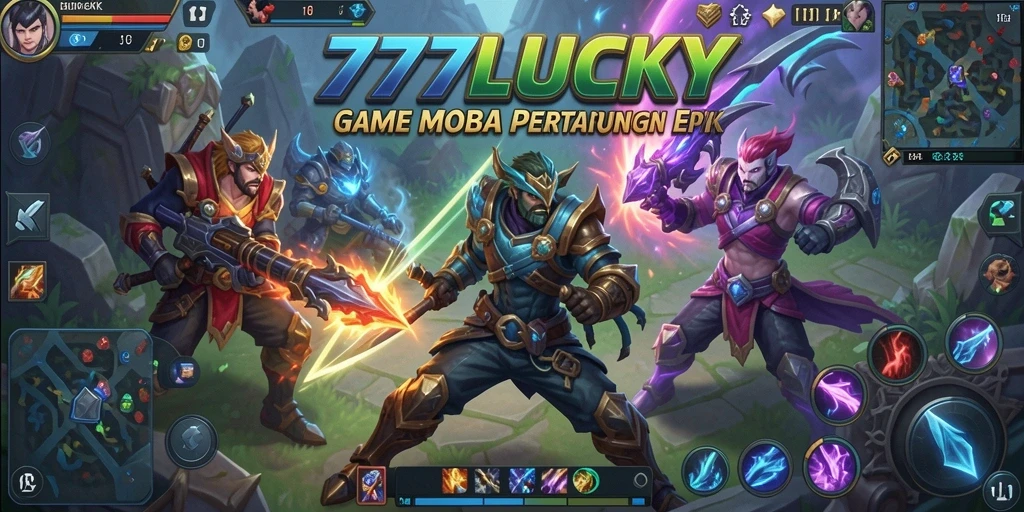 Gameplay seru 777LUCKY dalam pertarungan tim yang intens.