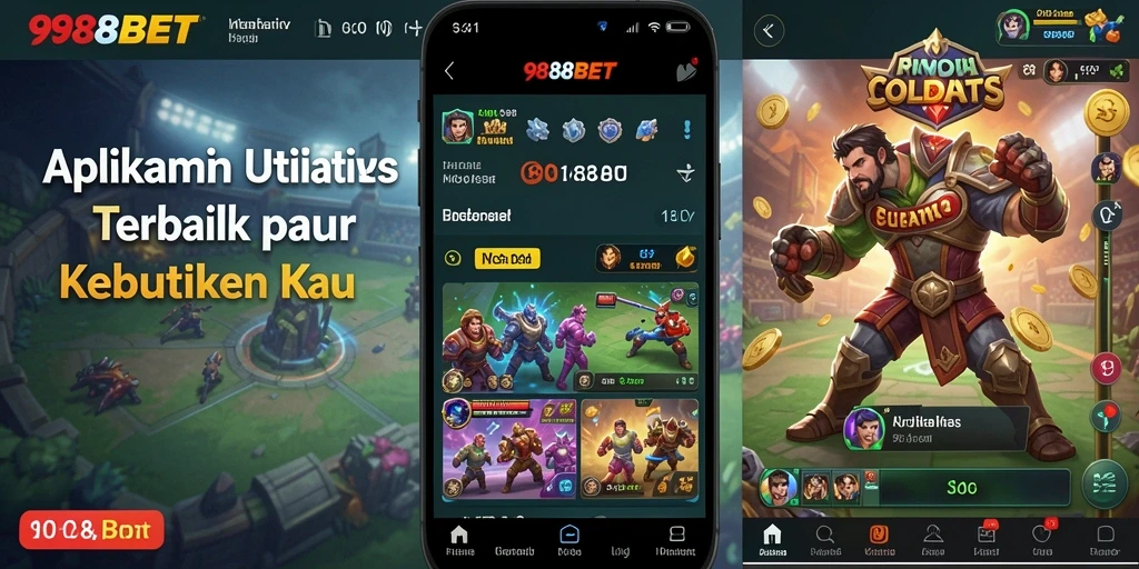Screenshot utama 988BET menampilkan antarmuka aplikasi Utility yang menarik.