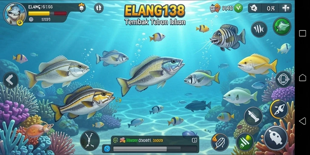 Screenshot gameplay ELANG138 menampilkan aksi seru Tembak Ikan.
