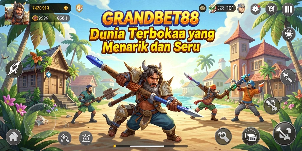 Tangkapan layar gameplay GRANDBET88 menampilkan petualangan Open World yang seru.