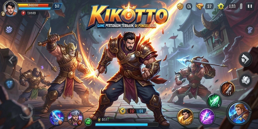 Gameplay KIKOTOTO dengan pertarungan seru antar karakter.