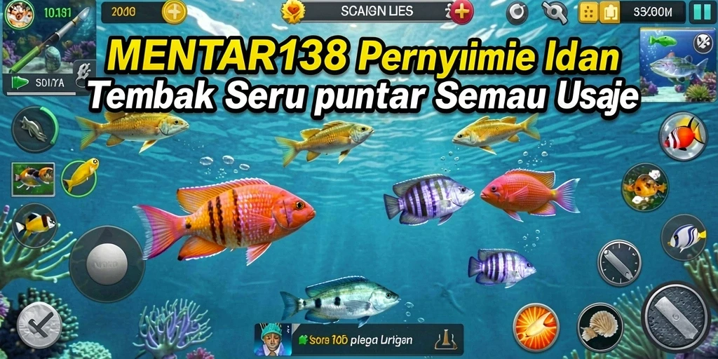 Gameplay MENTARI138 yang seru menampilkan berburu ikan di laut.