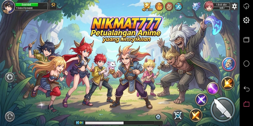 Screenshot NIKMAT777 menampilkan aksi karakter Anime yang atraktif.
