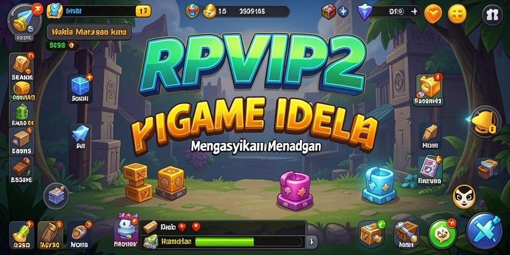 Screenshot RPVIP2 menunjukkan karakter dalam mode Idle yang menghasilkan sumber daya.