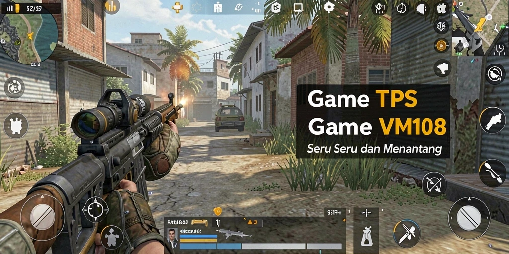 Screenshot menunjukkan aksi gameplay seru dalam game TPS VM108.